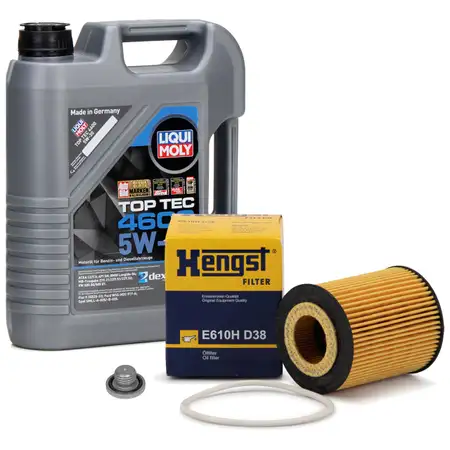 5L LIQUI MOLY Motor&ouml;l 5W30 dexos2 + HENGST &Ouml;lfilter OPEL Astra G Vectra B Zafira A 1.8 16V