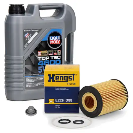 5L LIQUI MOLY Motor&ouml;l 5W30 dexos2 + HENGST &Ouml;lfilter OPEL Astra G H Corsa C Meriva 1.7 CDTI