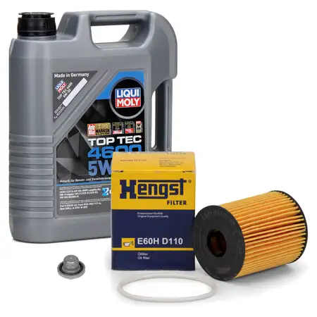 5L LIQUI MOLY Motor&ouml;l 5W30 dexos2 + HENGST &Ouml;lfilter OPEL Astra H Corsa C D Meriva 1.3 CDTI