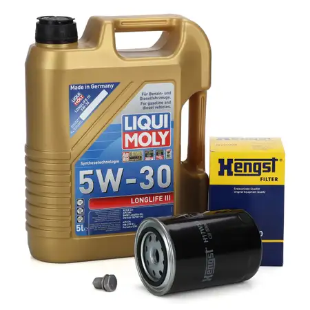 5L LIQUI MOLY 5W30 LONGLIFE III Motor&ouml;l + HENGST &Ouml;lfilter VW Passat B5 A4 B5 B6 B7 1.8 T