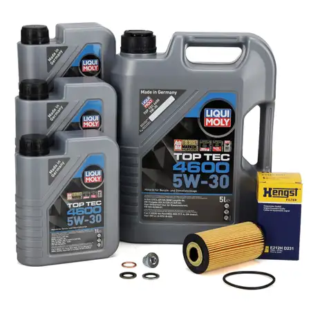 8L LIQUI MOLY TOP TEC 4600 5W-30 Motor&ouml;l + HENGST &Ouml;lfilter NISSAN OPEL RENAULT 2.3 DIESEL