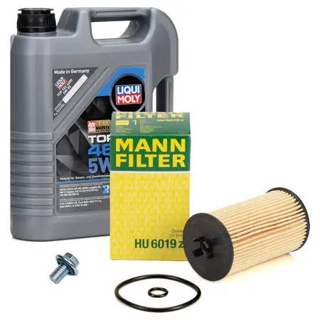 5L LIQUI MOLY Motor&ouml;l 5W30 dexos2 + MANN &Ouml;lfilter OPEL Astra J K Mokka Zafira C 1.6 CDTI