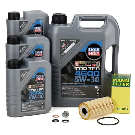 8L LIQUI MOLY TOP TEC 4600 5W-30 Motor&ouml;l + MANN &Ouml;lfilter NISSAN OPEL RENAULT 2.3 DIESEL