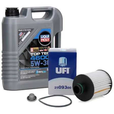 5L LIQUI MOLY Motor&ouml;l 5W30 dexos2 + UFI &Ouml;lfilter OPEL Astra J Corsa D Meriva B 1.3 CDTI