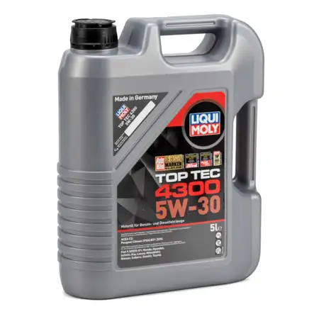 5L LIQUI MOLY TOP TEC 4300 Motor&ouml;l Motoren&ouml;l 5W-30 5W30 ACEA C2 PSA B71 2290