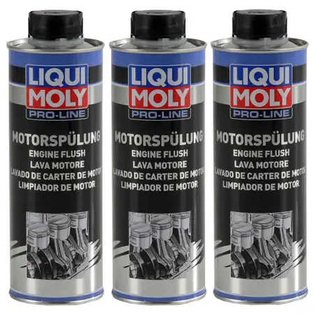 LIQUI MOLY 2427 PRO-LINE Motorsp&uuml;lung Motorreinigung Schlammsp&uuml;lung 3x 500 ml