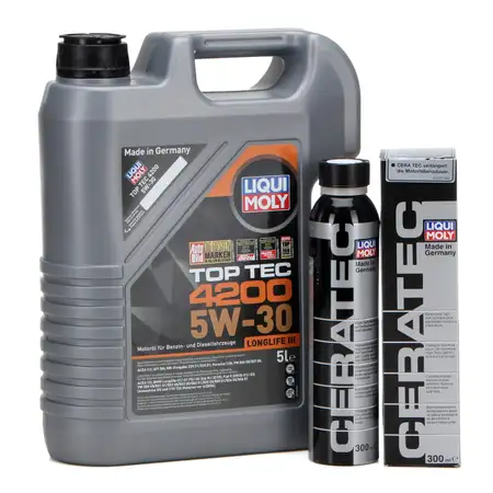 5L 5 Liter LIQUI MOLY 3707 Motor&ouml;l &Ouml;l TOP TEC 4200 5W30 + 3721 CeraTec Additiv