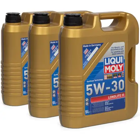 15L LIQUI MOLY 20647 Motor&ouml;l &Ouml;l 5W30 LONGLIFE III VW 504/507.00 LL04 MB 229.51