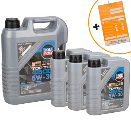 8L 8 Liter LIQUI MOLY Motor&ouml;l 5W30 TOP TEC 4600 dexos2 BMW LL-04 VW 505.00/01