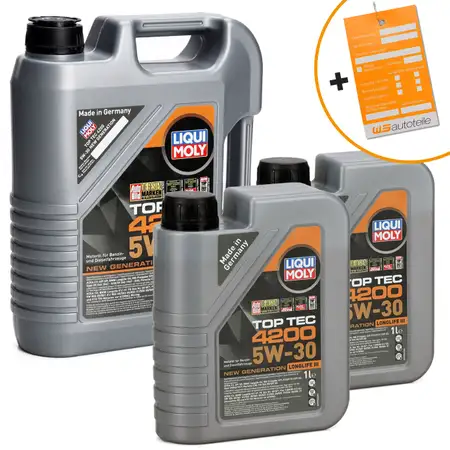 7L 7 Liter LIQUI MOLY TOP TEC 4200 5W30 Motor&ouml;l NEW GEN VW 504.00 507.00 BMW LL-04