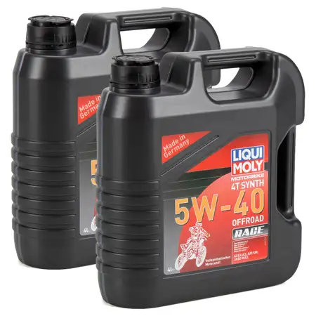 8L 8 Liter LIQUI MOLY 3019 MOTORBIKE 4T SYNTH Motorrad Motor&ouml;l 5W40 OFFROAD RACE