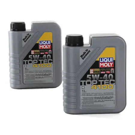 2L 2 Liter LIQUI MOLY Motor&ouml;l &Ouml;l TOP TEC 4100 5W40 5W-40 MB 229.31 VW 505.00/01