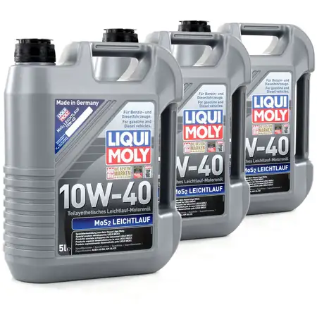 15L LIQUI MOLY 1092 MoS2 LEICHTLAUF 10W-40 10W40 Motor&ouml;l &Ouml;l ACEA A3/B4 API SL/CF