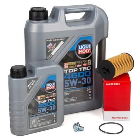 6L LIQUI MOLY 5W-30 Motor&ouml;l HERTH+BUSS &Ouml;lfilter OPEL Astra J K Insignia Zafira C 1.6 Turbo