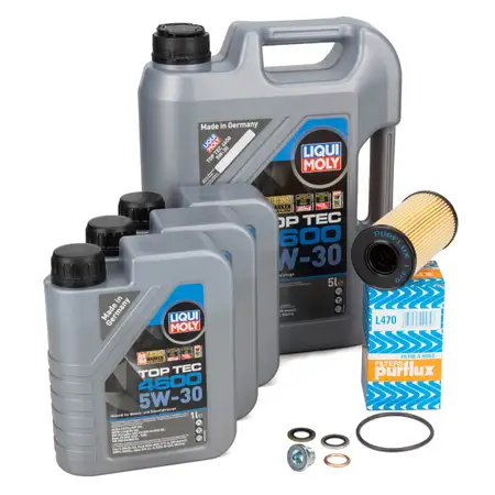 8L LIQUI MOLY 5W-30 Motor&ouml;l + PURFLUX &Ouml;lfilter f&uuml;r NISSAN OPEL RENAULT 2.5 DIESEL