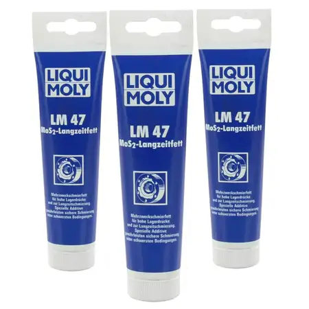 3x 100g LIQUI MOLY 3510 LM 47 + MoS2 Langzeitfett Mehrzweckfett Graphitfett