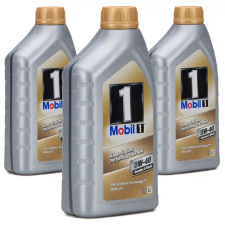 3L 3 Liter Mobil 1 FS Motor&ouml;l &Ouml;l 0W-40 0W40 MB PORSCHE A40 VW 502.00 505.00