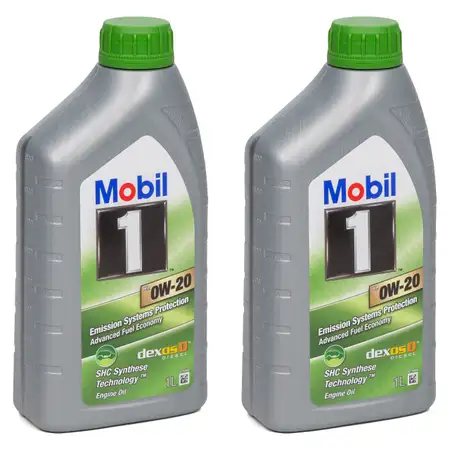 2L 2 Liter Mobil 1 ESP X2 0W-20 Motor&ouml;l &Ouml;l dexosD PORSCHE C20 VW 508/509.00 MB 229.71