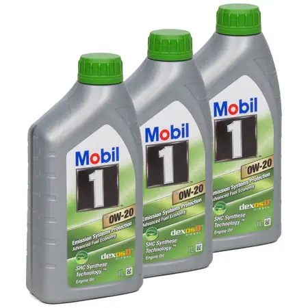 3L 3 Liter Mobil 1 ESP X2 0W-20 Motor&ouml;l &Ouml;l dexosD PORSCHE C20 VW 508/509.00 MB 229.71