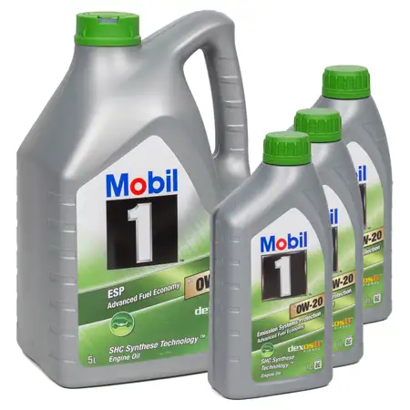 8L 8 Liter Mobil 1 ESP X2 0W-20 Motor&ouml;l &Ouml;l dexosD PORSCHE C20 VW 508/509.00 MB 229.71