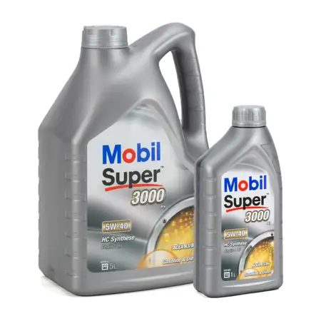 6L 6 Liter Mobil SUPER 3000 X1 Motor&ouml;l &Ouml;l 5W-40 A3/B4 VW 502/505.00 MB 229.3