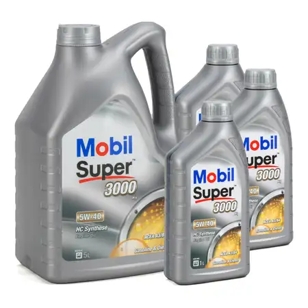 8L 8 Liter Mobil SUPER 3000 X1 Motor&ouml;l &Ouml;l 5W-40 A3/B4 VW 502/505.00 MB 229.3