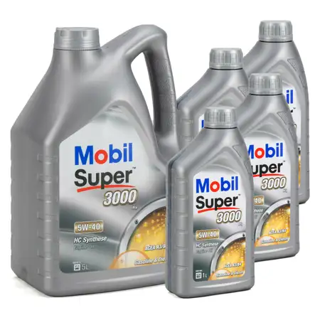 9L 9 Liter Mobil SUPER 3000 X1 Motor&ouml;l &Ouml;l 5W-40 A3/B4 VW 502/505.00 MB 229.3