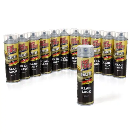 Motip Dupli 12x 500 ml FAST FINISH Car Rallye Klarlack Lackspray gl&auml;nzend Spraydose 292859