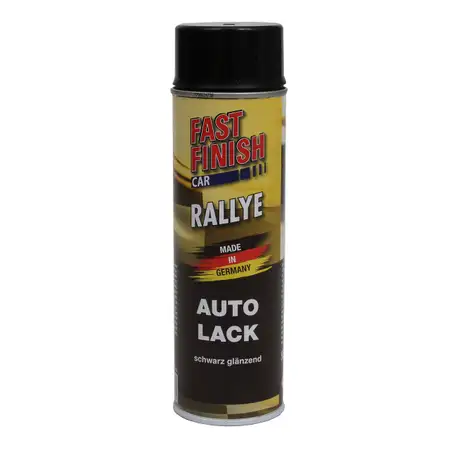 FAST FINISH Rallye Autolack Lackspray Schwarz Gl&auml;nzend Spraydose 500ml 292835