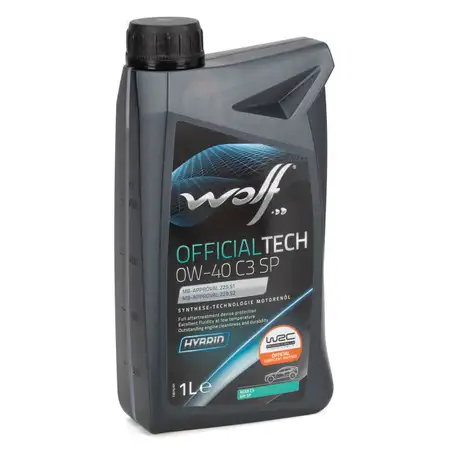 1L 1 Liter WOLF OFFICIALTECH 0W-40 C3 SP Motor&ouml;l &Ouml;l SPI SN SP MB 229.31/51/52