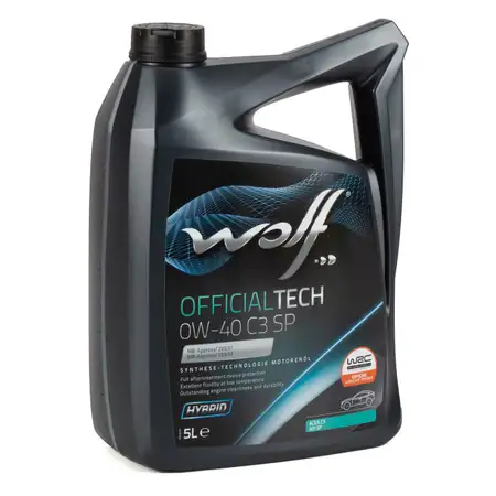 5L 5 Liter WOLF OFFICIALTECH 0W-40 C3 SP Motor&ouml;l &Ouml;l SPI SN SP MB 229.31/51/52