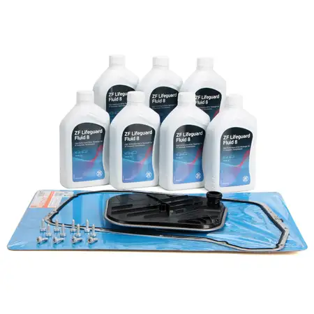 MAHLE Hydraulikfiltersatz + 7L ZF PARTS Getriebe&ouml;l LifeGuard FLUID 8 HP f&uuml;r AUDI