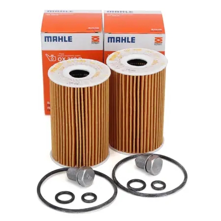 2x MAHLE OX388D &Ouml;lfilter + Schraube VW Golf 6 Passat B6 B7 Tiguan Touran T5 T6 1.6/2.0 TDI