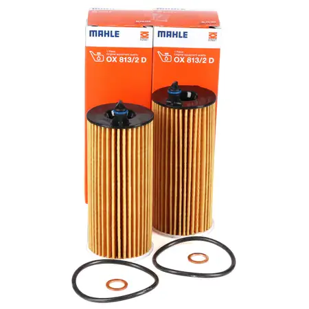 2x MAHLE / KNECHT OX8132D &Ouml;lfilter BMW 1er F20 F21 3er F30 G20 5er F10 F11 G30 11428575211