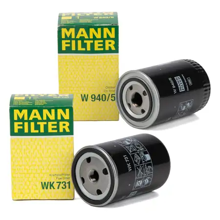 MANN WK731 + W940/5 Kraftstofffilter + &Ouml;lfilter Baumaschinen Traktor M&auml;hdrescher