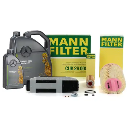 MANN Filterset + 6L ORIGINAL 5W30 Motor&ouml;l MERCEDES W204 S204 C180 C200 W212 E200NGT M271