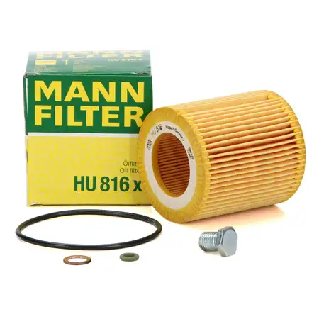 MANN HU816x &Ouml;lfilter + Schraube BMW E81-88 E90-93 F30 F31 E60 E61 N52 N53 N54 N55