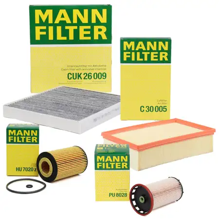 MANN Filter-Set 4-tlg VW Golf 7 Passat B8 Tiguan Touran AUDI A3 8V Q2 GA Q3 F3 1.6/2.0 TDI