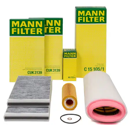 MANN Filter-Set 3-tlg BMW 5er E60 E61 520d 150/163 PS M47