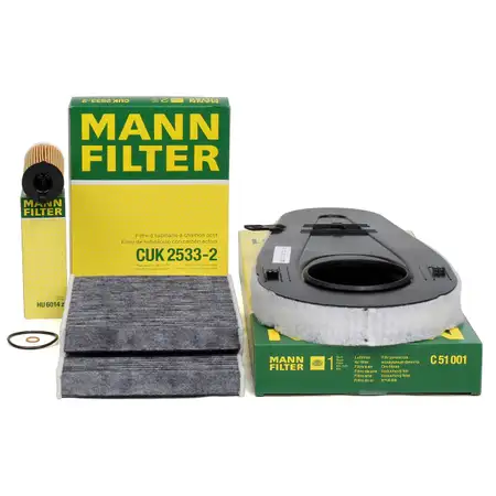 MANN Filter-Set 3-tlg BMW 5er F10 F11 518d 136 PS + 520d 163 PS B47