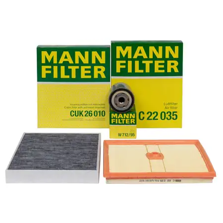 MANN Filter-Set VW Polo 5 AUDI A1 8X SEAT Ibiza 4 Toledo 4 SKODA Fabia 3 Rapid 1.0 TSI