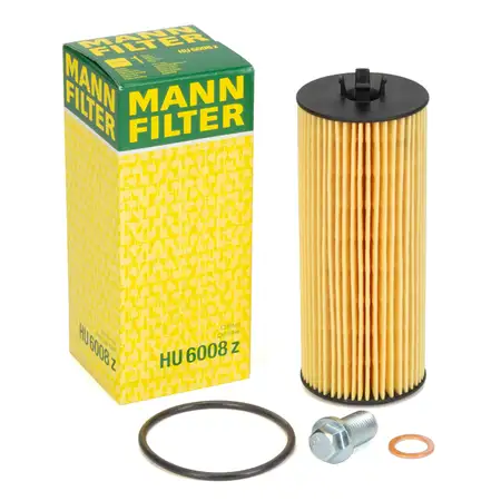 MANN HU6008z &Ouml;lfilter + Schraube MERCEDES W176 W212 W463 W166 W221 W222 M133 M278 M157