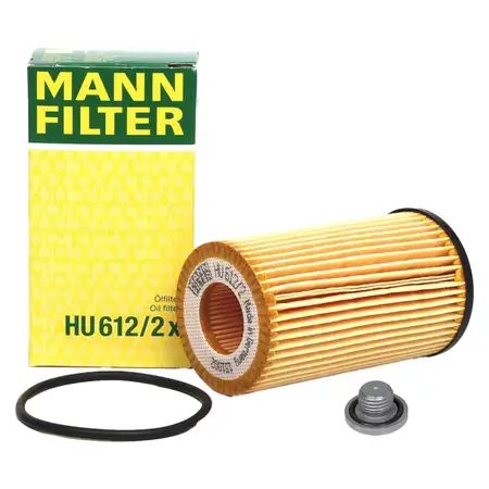 MANN HU612/2x &Ouml;lfilter + Schraube f&uuml;r ALFA ROMEO CHEVROLET FIAT OPEL SAAB SUZUKI