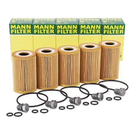 5x MANN HU7008z &Ouml;lfilter + Schraube VW Golf 5 6 Passat B6 B7 T5 T6 A3 A4 A6 Q5 1.6/2.0 TDI