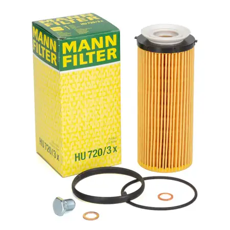 MANN HU720/3x &Ouml;lfilter + Schraube BMW E90-93 F10 F11 F07 F01-04 X5 E70 X6 E71 E72 N57