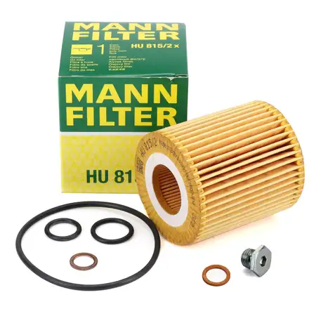 MANN HU815/2x &Ouml;lfilter + Schraube BMW 1er E81-88 3er E46 E90-93 X1 E84 Z4 E85 N40-46