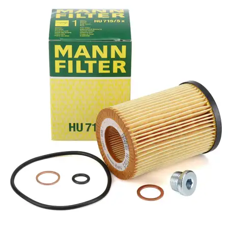 MANN HU715/5x &Ouml;lfilter + Schraube BMW E60 E61 545i E63 E64 645Ci E65-67 735i 745i X5 E53