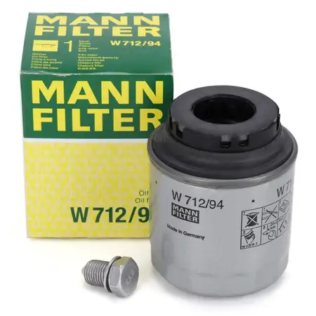 MANN W712/94 &Ouml;lfilter + Schraube VW Golf 6 Passat B6 B7 Polo 5 Tiguan Touran 1.2/1.4 TSI