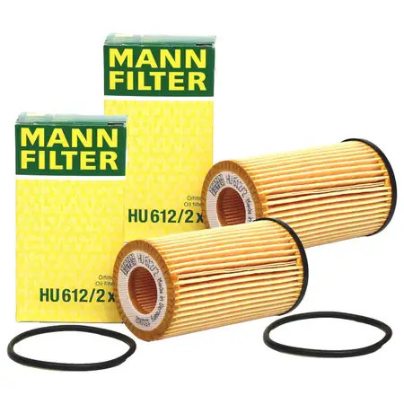 2x MANN HU612/2x &Ouml;lfilter f&uuml;r ALFA ROMEO CHEVROLET FIAT OPEL SAAB SUZUKI