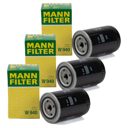 3x MANN W940 &Ouml;lfilter Motor&ouml;lfilter f&uuml;r FENDT Farmer Favorit GT DEUTZ JOHN DEERE